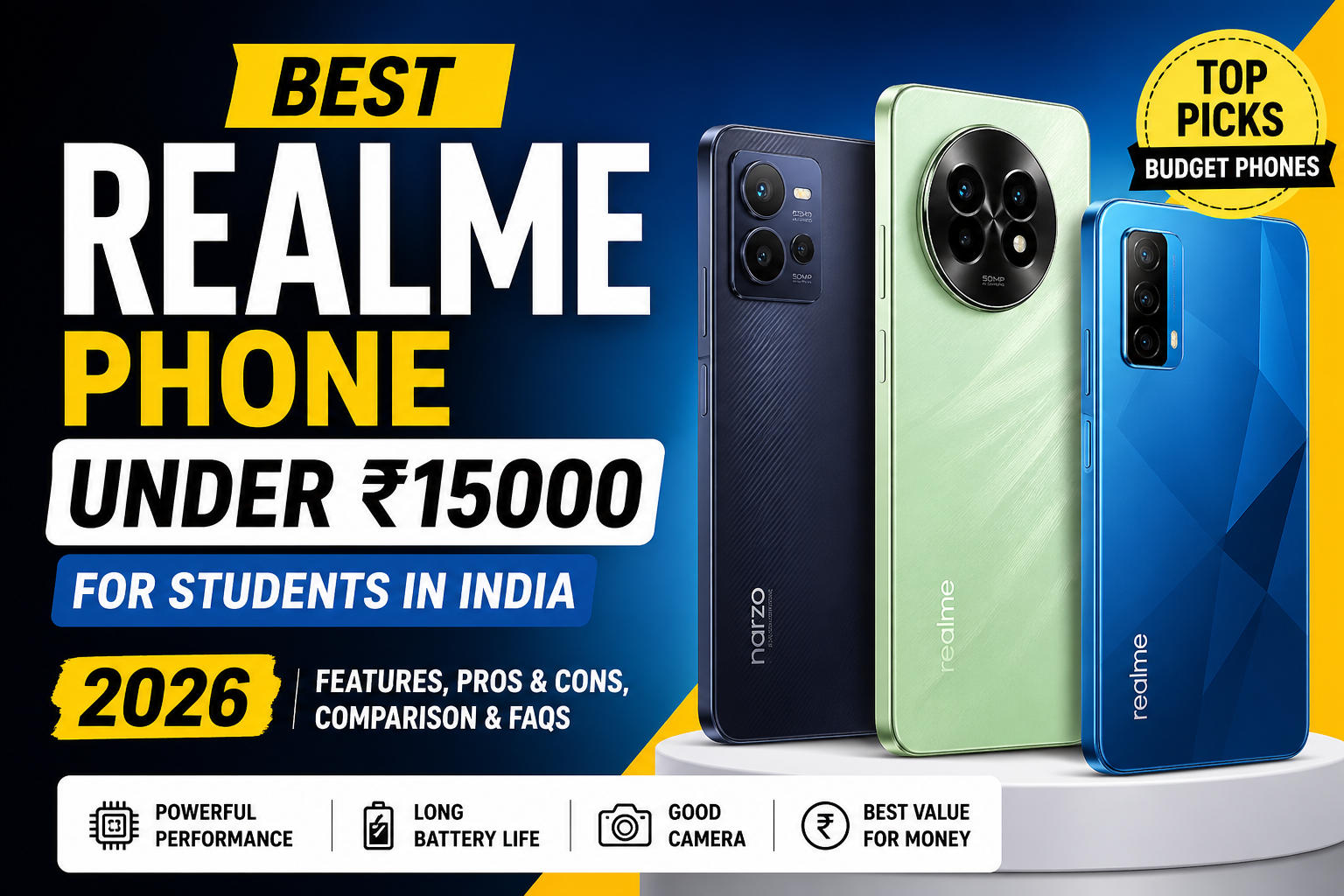 Best Realme Phone Under ₹15000 for Students in India (2026)