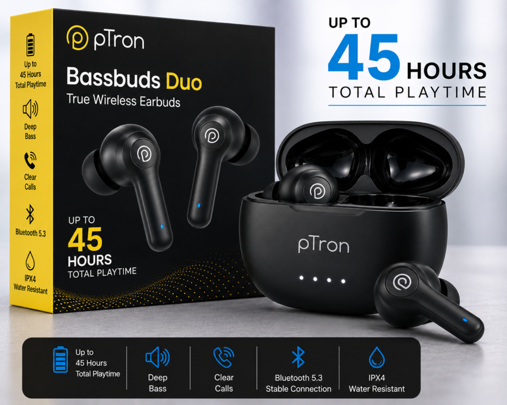 pTron Bassbuds Duo
