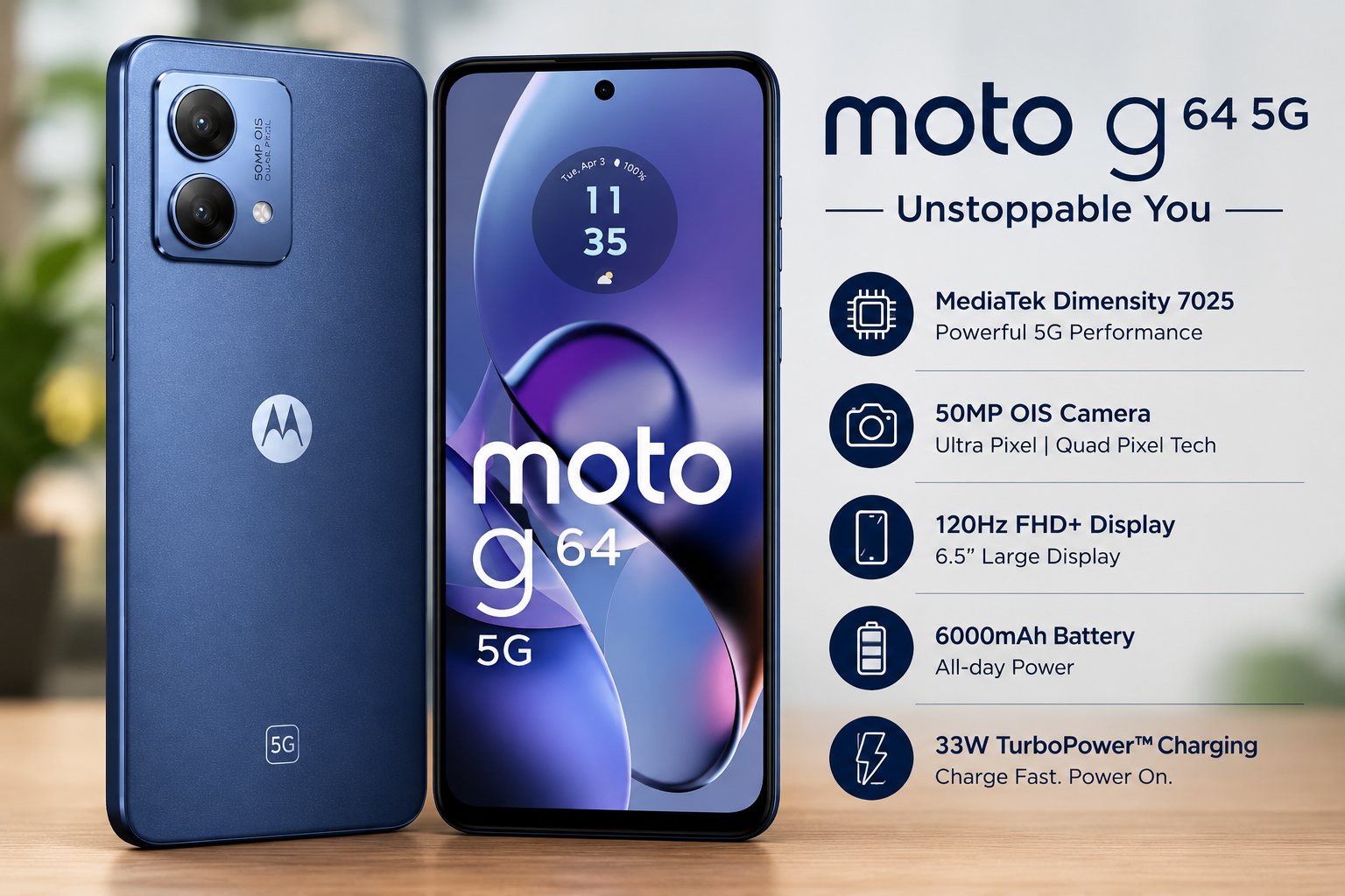 1. Moto G64 5G – Best Overall 5G Phone Under ₹15,000