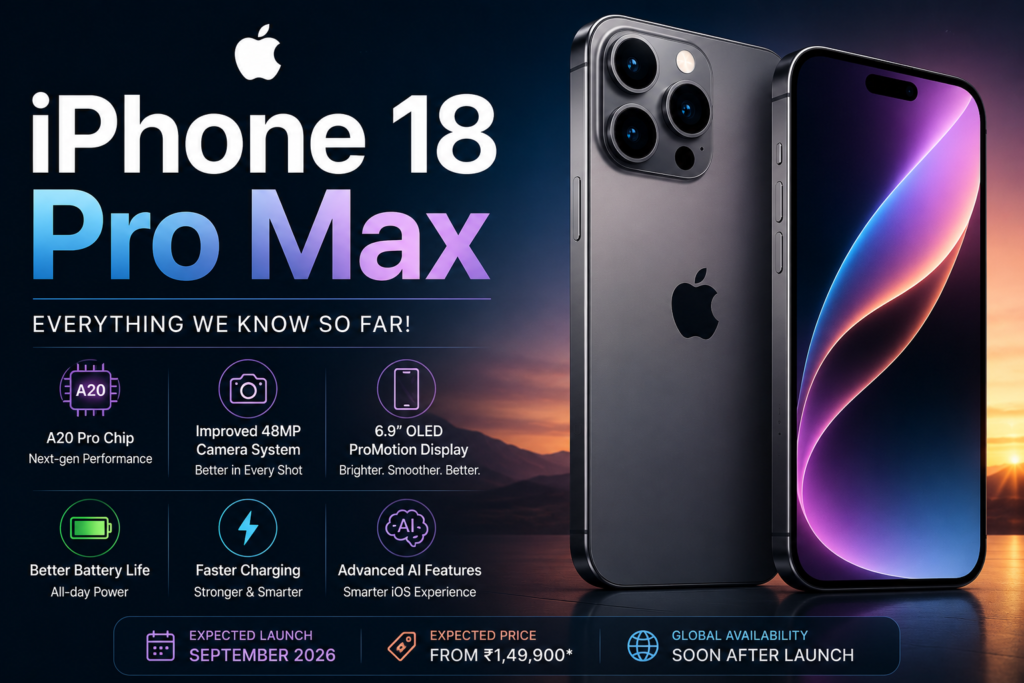 Apple iPhone 18 Pro Max Expected Launch Date, Price & Features (2026)
