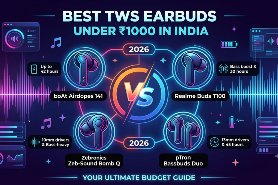Best TWS Earbuds Under ₹1000 in India (2026)